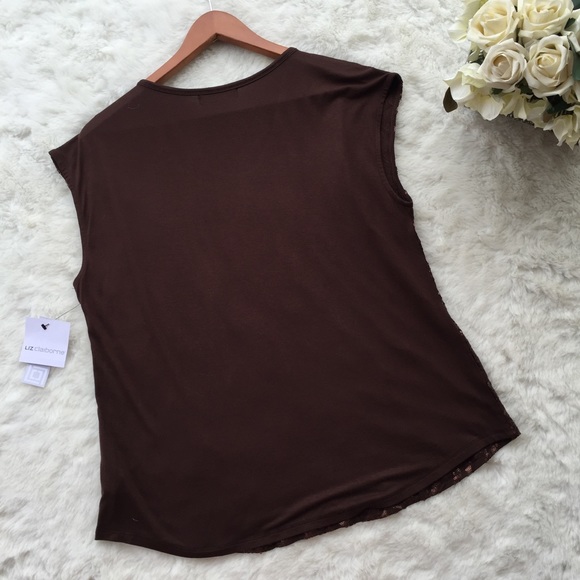 NWT LIZ Claiborne Sequin Tribal Beat Pattern Top - Picture 4 of 6